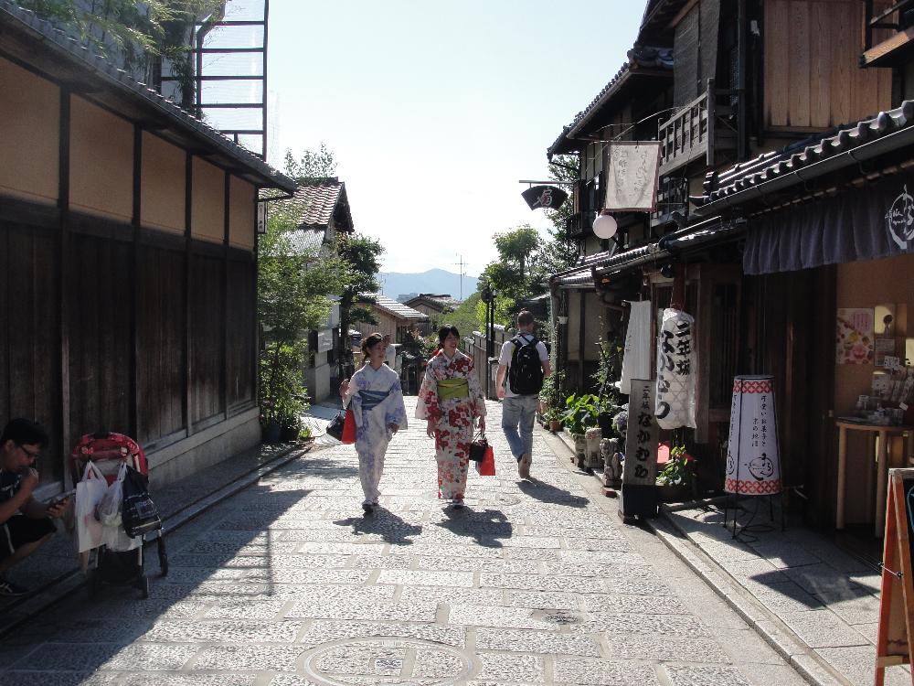 City street in Japanese town